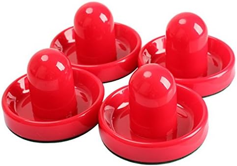 Red Air Hockey Pusher Classic Game Air Hockey 4 piezas de discos de mesa y 4 piezas de agarre de mazo de fieltro para juego de mesa de