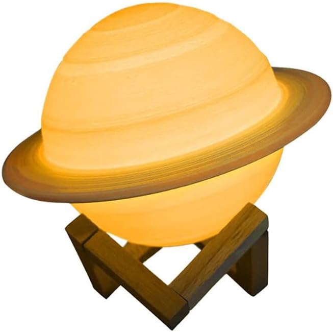 Saturn Lámpara LED 3D PrintDecor Lámpara Galaxy Planet con soportecontrol remototáctilUSB recargable (5.1 pulgadas, 16 colores), regalos del día de