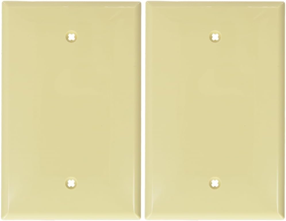 Leviton PJ13-I – Placa de pared en blanco de 1 banda, tamaño medio, marfil (paquete de 2)