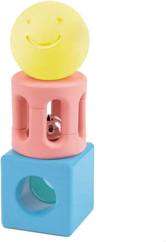 Hape Sonajero geométrico  Juguetes coloridos para recién nacidos, bebés y niños pequeños, juego de juguetes educativos tempranos de 3 piezas