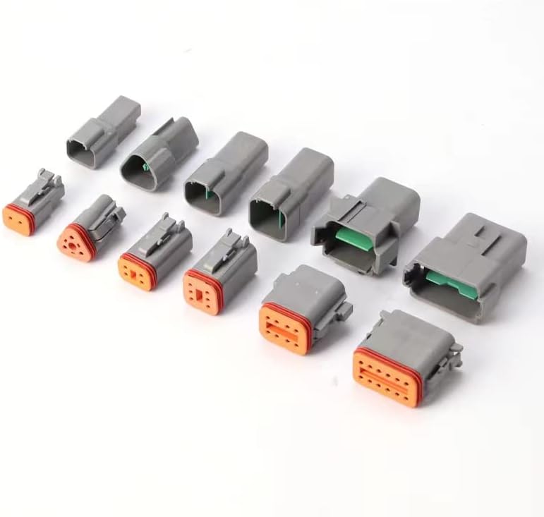 Amliber 174pcs 12 Kits DT Series Deutsch Kit de conectores 2 3 4 6 8 12 pines con tamaño 16 contactos estampados IP68 impermeable automotriz
