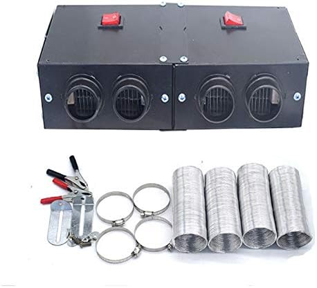 Descongelador portátil de 12 V, 500 W, 4 agujeros, soplador de aire caliente para automóvil con tubo telescópico de papel de aluminio, descongelador