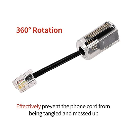Vthahaby Desenredador de cable telefónico, cable giratorio de 360 grados, cable giratorio para desenredar, accesorio de teléfono (paquete de 6