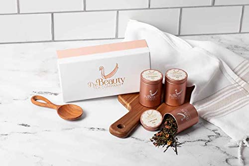 Experimenta la calma del té con The Beauty Tea Company – Juego de regalo de muestra de té de hojas sueltas de lujo, con 3 mezclas Blissful Blends I