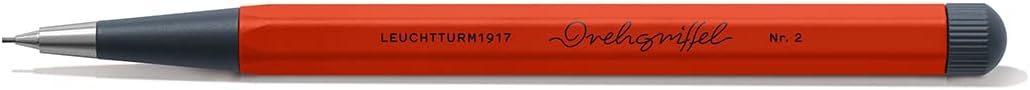 LEUCHTTURM1917 – Lápiz mecánico Drehgriffel – Lápiz de escritura recargable con plomo de grafito HB de 0.028 in (rojo zorro)