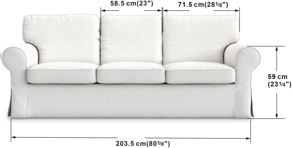Ektorp – Funda de repuesto para sofá de 3 plazas IKEA Ektorp de 3 asientos, funda para sofá Ektorp, solo funda Ektorp para 3 asientos (gris claro)