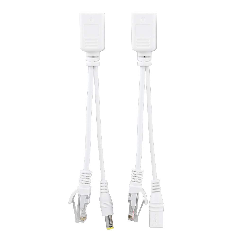 10 pares de cámaras de red Poe Rj45 cable, adaptador de alimentación a través de Ethernet inyector + divisor CC 12 V.