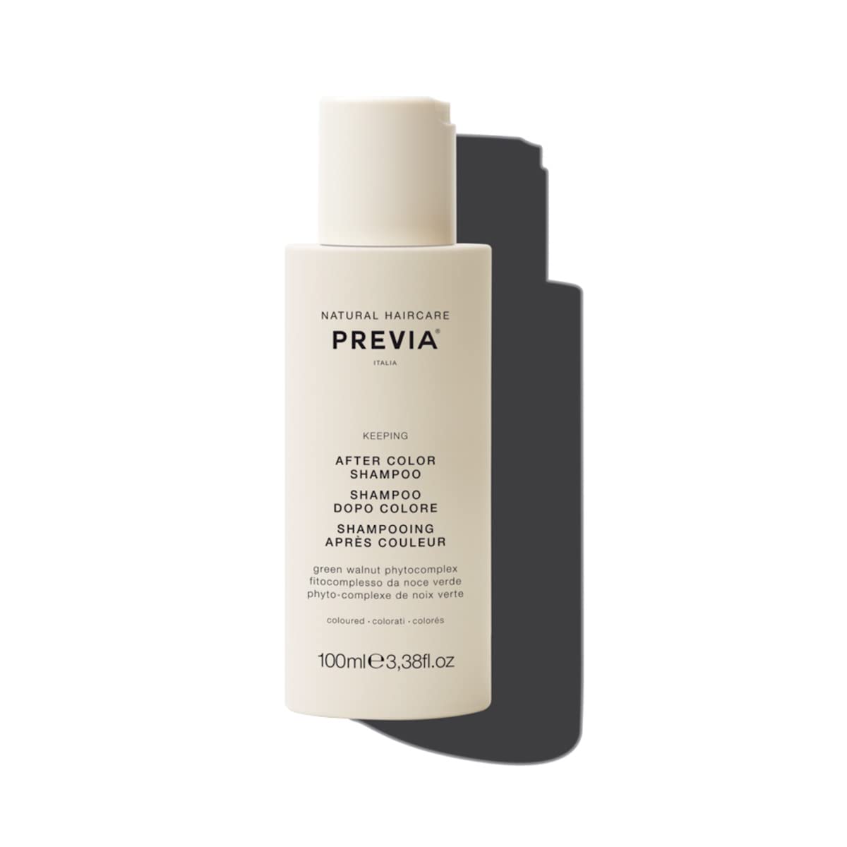 PREVIA Keeping After Color Shampoo – Champú protector para cabello teñido – Champú natural para protección del color (3.38 oz)