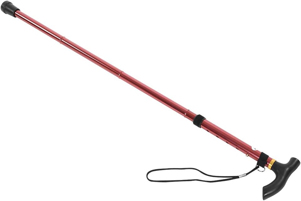 Keenso Bastones de senderismo portátiles ajustables, de aleación de aluminio, telescópicos, ligeros, antideslizantes, bastón de senderismo para