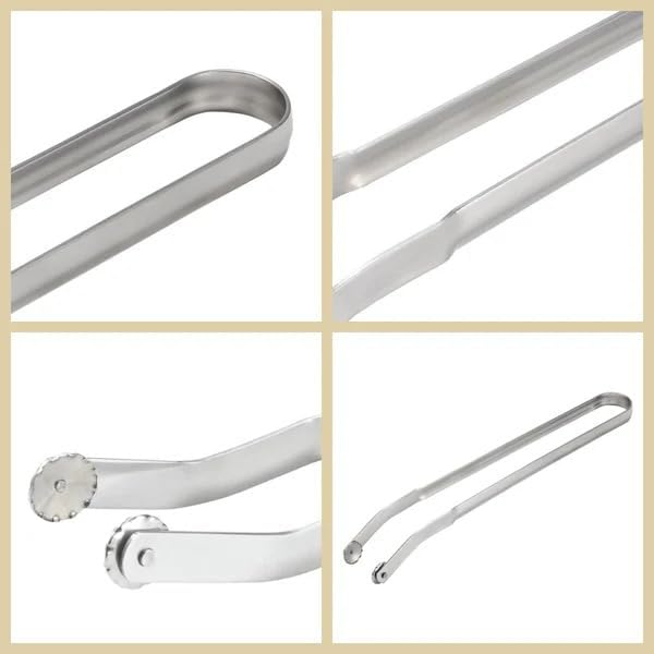 BBQ Sausage Turning Tongs, 2024 New Stainless Steel BBQ Kitchen Tongs for Cooking, Long Handle BBQ Grill Tongs, Grill Flipping Tongs for Turning