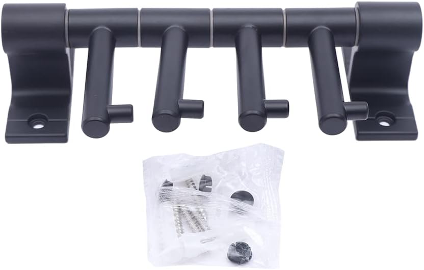 Ganchos giratorios negros para colgar en la pared con 4 brazos giratorios, múltiples ganchos para toallas de baño, ganchos para ropa, perchero de