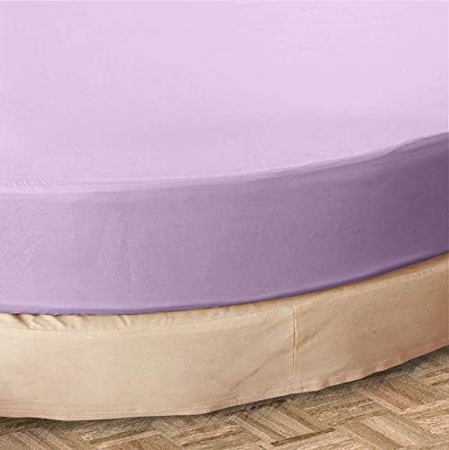 Lusso Mercato Sábana bajera redonda 100% algodón de 800 hilos, 1 sábana bajerainferior de 15 pulgadas de profundidad y 2 fundas de almohada, juego
