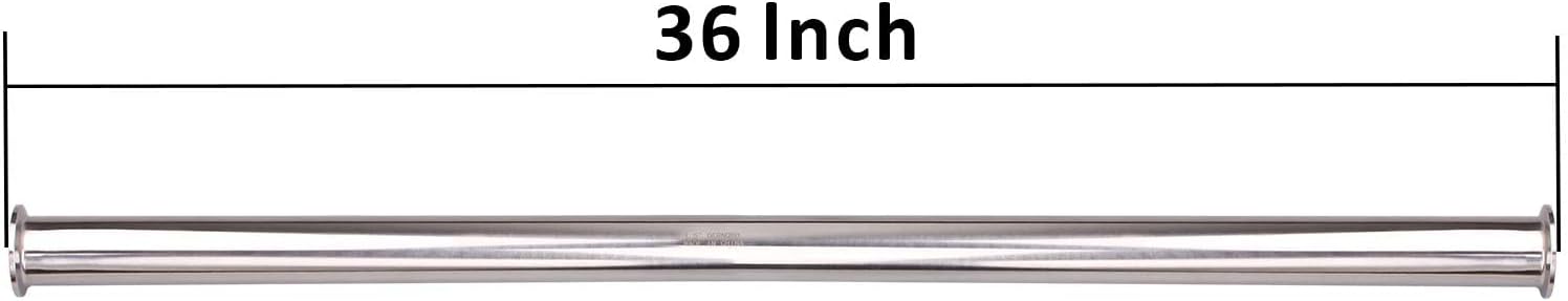 Dernord – Tubo de bobina sanitaria con extremos de abrazadera, tubo redondo liso de acero inoxidable 304 con abrazadera triple de 3.81 cm, con