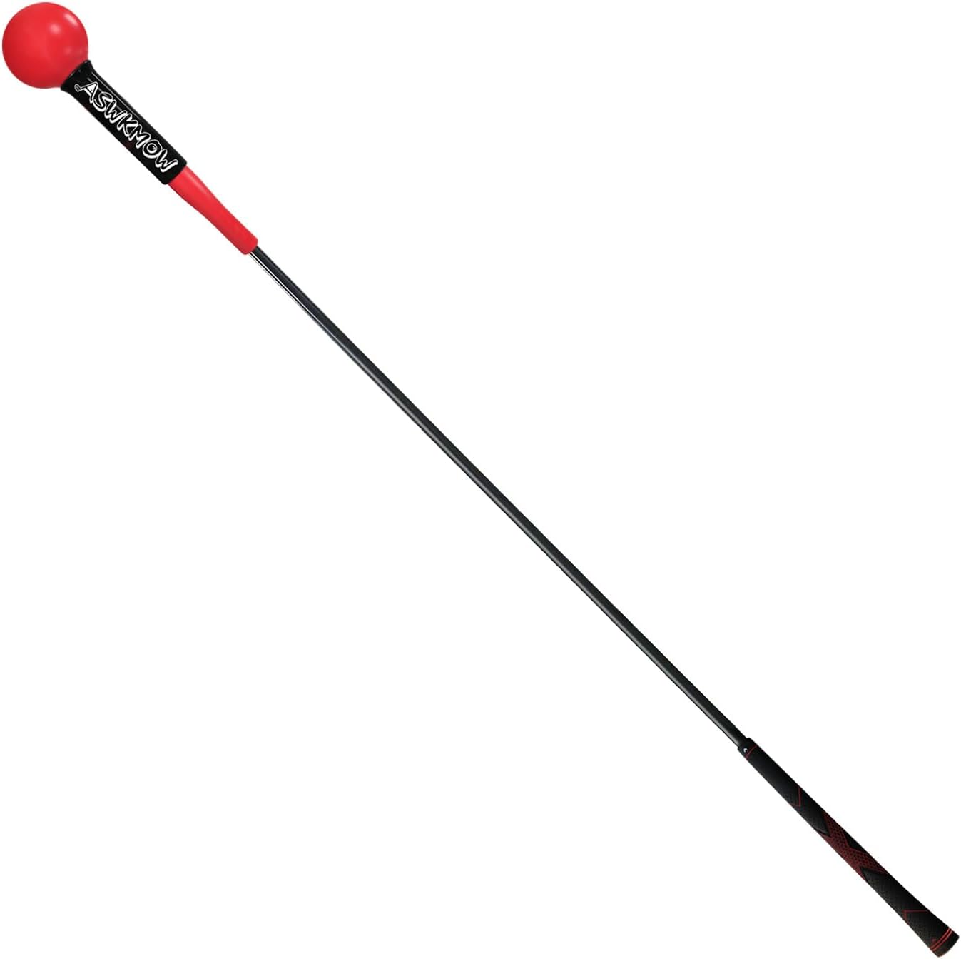 ASWKMOW Entrenador de swing de golf, ayuda para entrenamiento de swing de fuerza, equilibrio de tempo, práctica de golf, palo de calentamiento para