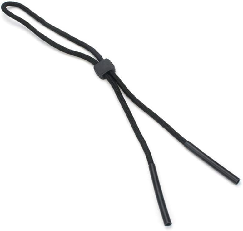 6 correas de poliéster negro para gafas, correas ajustables para gafas, cordones antideslizantes para lentes de sol alrededor del cuello, correa