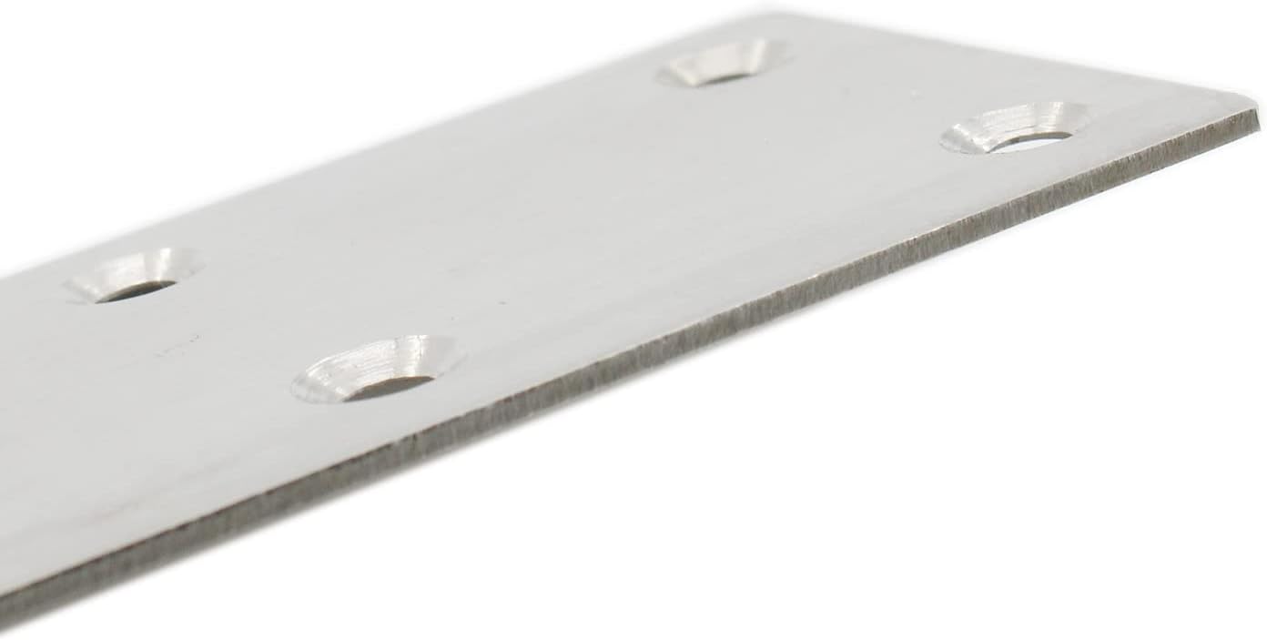 Juego de 4 placas de reparación, soporte plano de acero inoxidable, soporte recto para reparación de placas de fijación, soporte de unión para