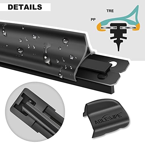 ABLEWIPE Limpiaparabrisas de automóvil de 20 pulgadas + 19 pulgadas para ventana delantera (juego de 2)