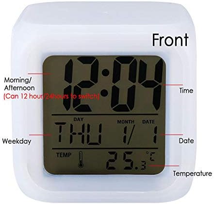 7 ColorAlarm Reloj LED Digital Reloj Cambio Luz Noche Brillante Niños Escritorio Reloj Despertador Niños Regalo Carreras Rojo Monster Truck Niños