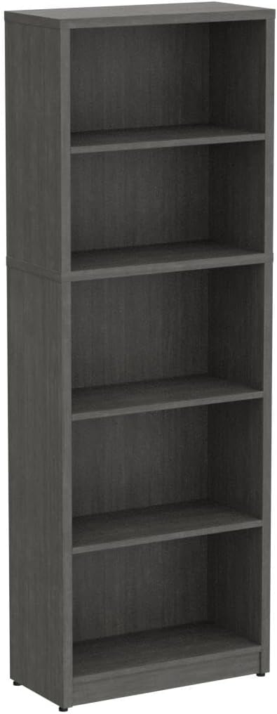 Estantería de madera de 5 estantes independientes, estantes de exhibición ajustables para biblioteca de oficina en casa, espacio pequeño y estrecho