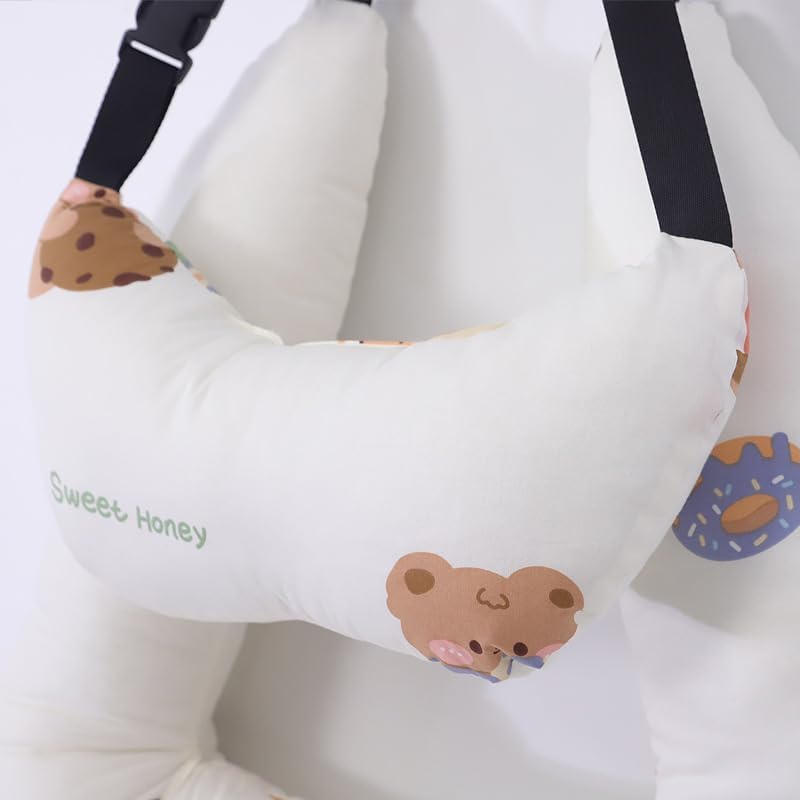 Almohadas de coche para niños, almohadas de automóvil en forma de H para dormir, soporte de cabeza de asiento de automóvil infantil, almohada de