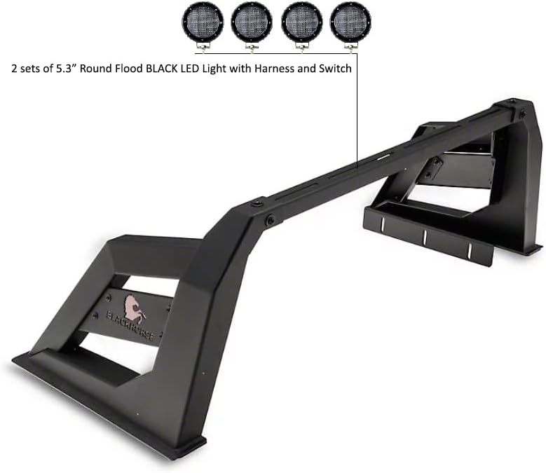 Black Horse Armour – Juego de luces LED de 5.3 pulgadas de diámetro, color negro, compatible con Chevrolet Silverado 3500 01-06  Chevrolet Silverado