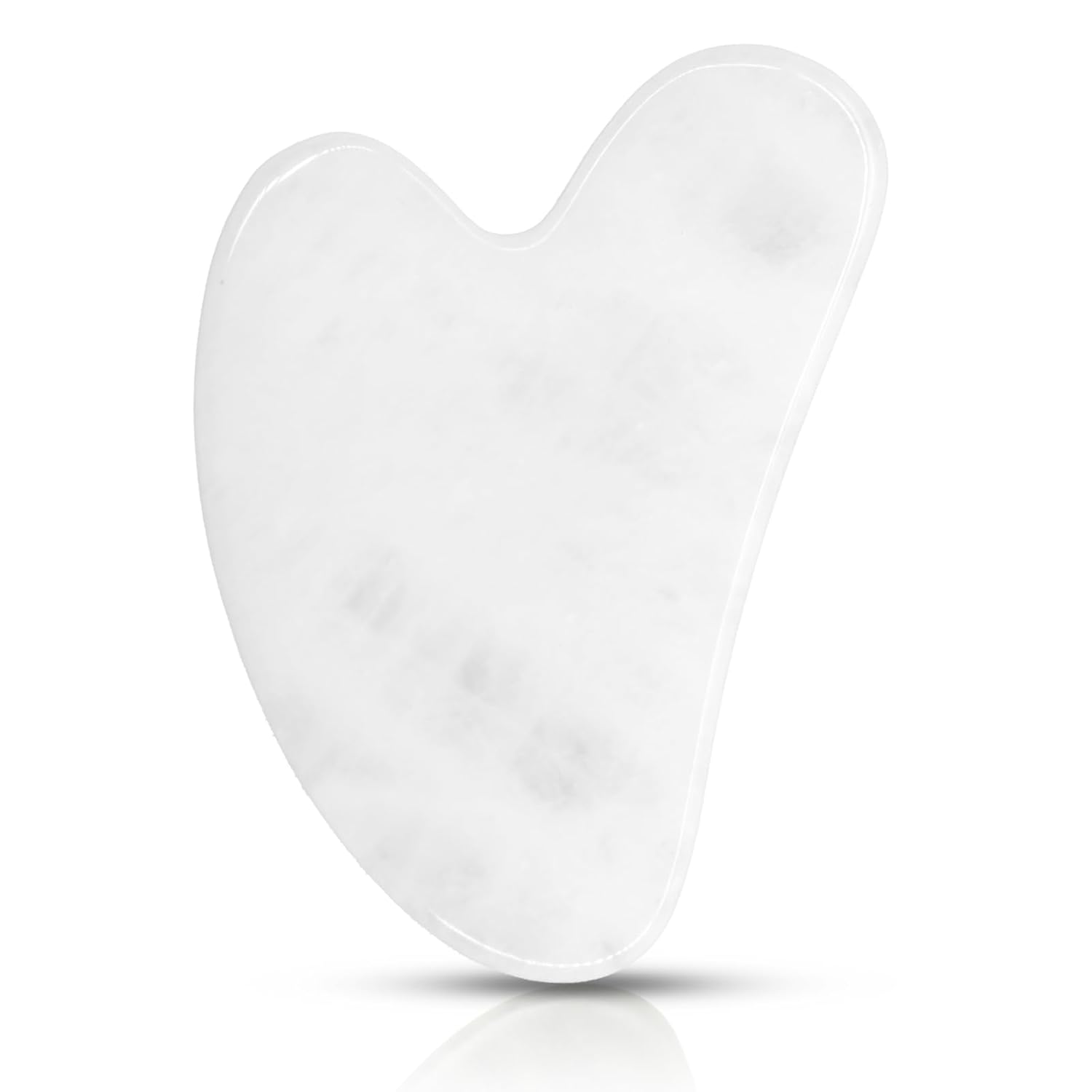 Contrybox Gua Sha Herramientas faciales, herramienta de guasha de cuarzo blanco para cara y ojos, piedra Gua Sha para reducir la hinchazón y