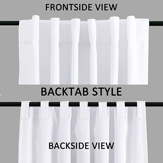 Advik Tex Co Cortinas 100% opacas con pestaña trasera para ventanas de tamaño extra largo, sala de estar, villa (blanco, 42 pulgadas de ancho por 95