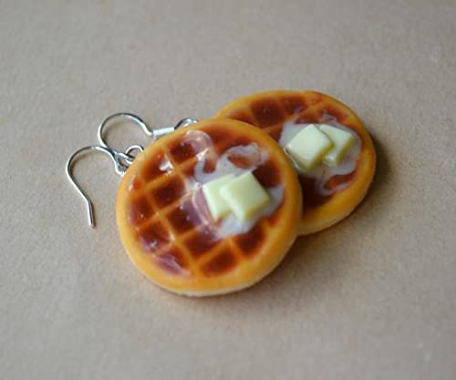 Buttery Waffle Mini Food Dangle Earrings