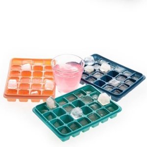 Juego de 2 bandejas para cubitos de hielo, de fácil liberación, 24 moldes de silicona flexibles para cubitos de hielo con tapa extraíble, bandejas Juego de 2 bandejas para cubitos de hielo, de fácil liberación, 24 moldes de silicona flexibles para cubitos de hielo con tapa extraíble, bandejas