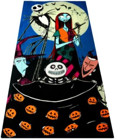Disney Toalla de Nightmare Before Christmas  Jack and Sally Towel mide aproximadamente 54 x 27 pulgadas  perfecta para baño, piscina, playa