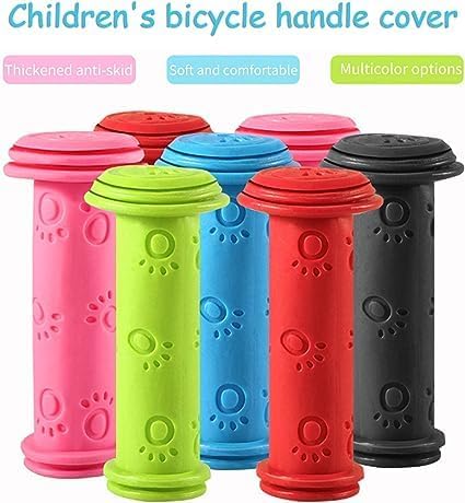 1 par de agarres de bicicleta con diseño de rascador de gato para niños, color rosa, antideslizantes, agarres para manillar de bicicleta,