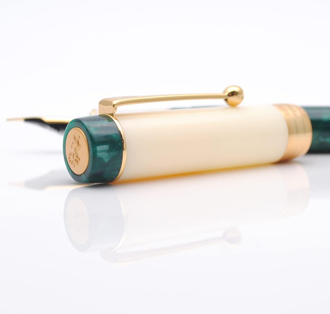 JINHAO 100 – Pluma estilográfica con convertidor de tinta (punta media 0.028 in, verde marino profundo-A)