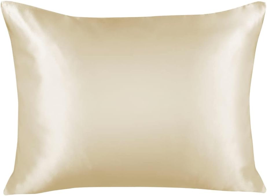 ShopBedding – Lujosa funda de almohada de satén para el cabello, 2 unidades, satinada, estándar, con cremallera, estampado de cebra marrón, Blissford