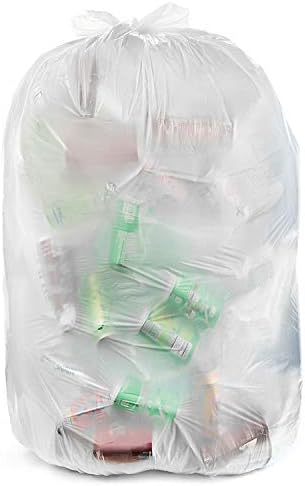 Aluf Plastics Bolsas de basura transparentes de alta calidad para 7-10 galones, paquete enorme de 500 unidades, 24 x 23 pulgadas, 1.0 milésimas de