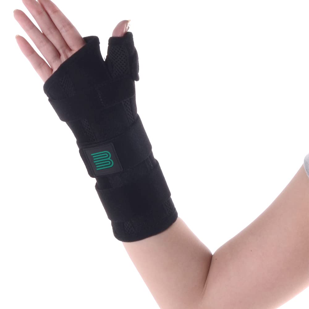 bounfend Muñequera con estabilizador de férula espica para el pulgar, soporte nocturno para dolor de artritis, lesiones, tendinitis, esguince, túnel