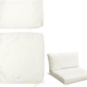 Juego de 2 fundas de repuesto para cojines de asiento de patio al aire libre y respaldo para sofá seccional, sofá biplaza y muebles, a prueba de Juego de 2 fundas de repuesto para cojines de asiento de patio al aire libre y respaldo para sofá seccional, sofá biplaza y muebles, a prueba de