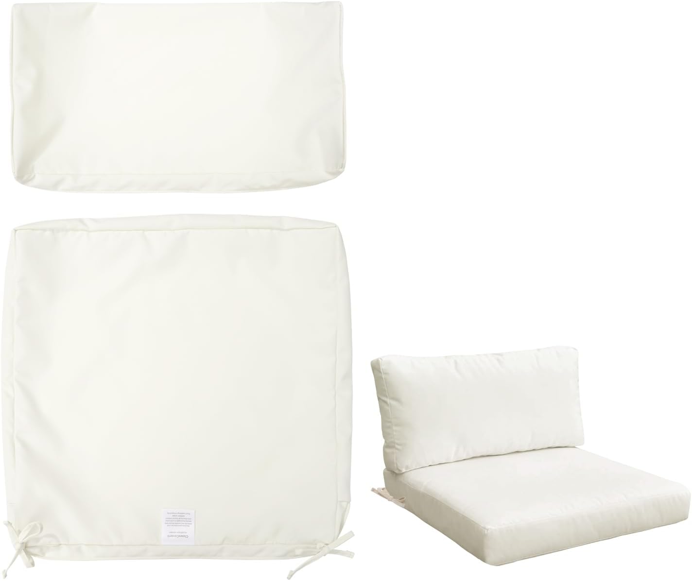 Juego de 2 fundas de repuesto para cojines de asiento de patio al aire libre y respaldo para sofá seccional, sofá biplaza y muebles, a prueba de