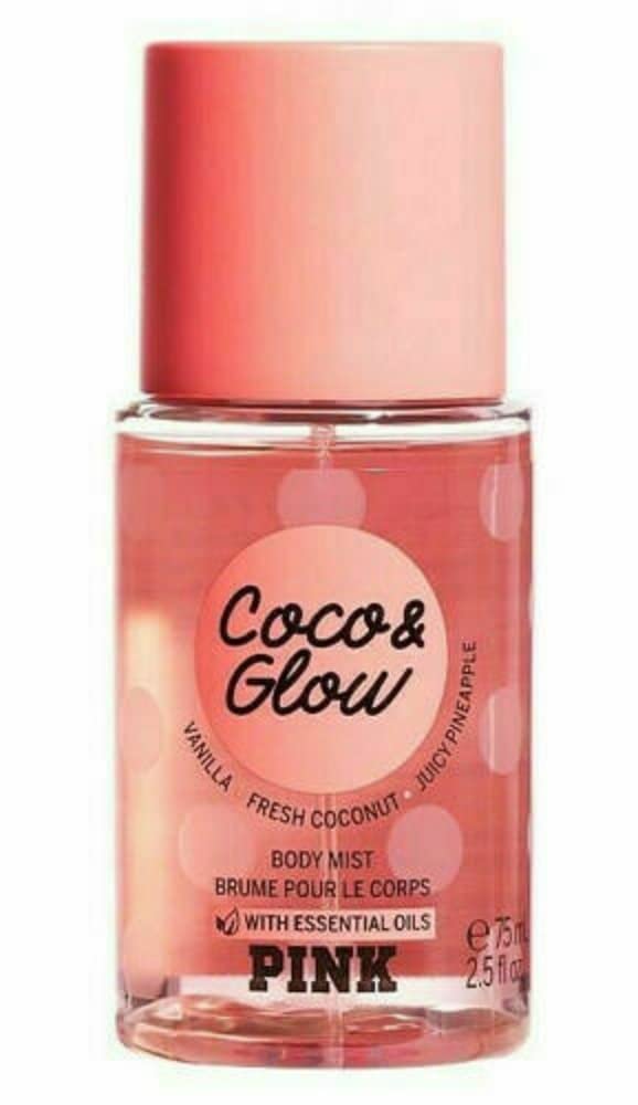 Victoria’s Secret Mini niebla corporal perfumada rosa de 2.5 onzas líquidas (COCO Glow)