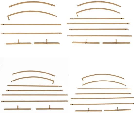 TABLECLOTHSFACTORY – Juego de 4 soportes de metal dorado para telón de fondo de arco de boda, marco floral de media luna, 2.5 pies, 5 pies, 6.5 pies