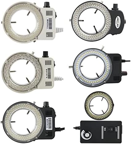 Kit de microscopio, 56 unidades, 144 unidades, lámpara LED de anillo de microscopio iluminadora para video industrial, estéreo, microscopio,