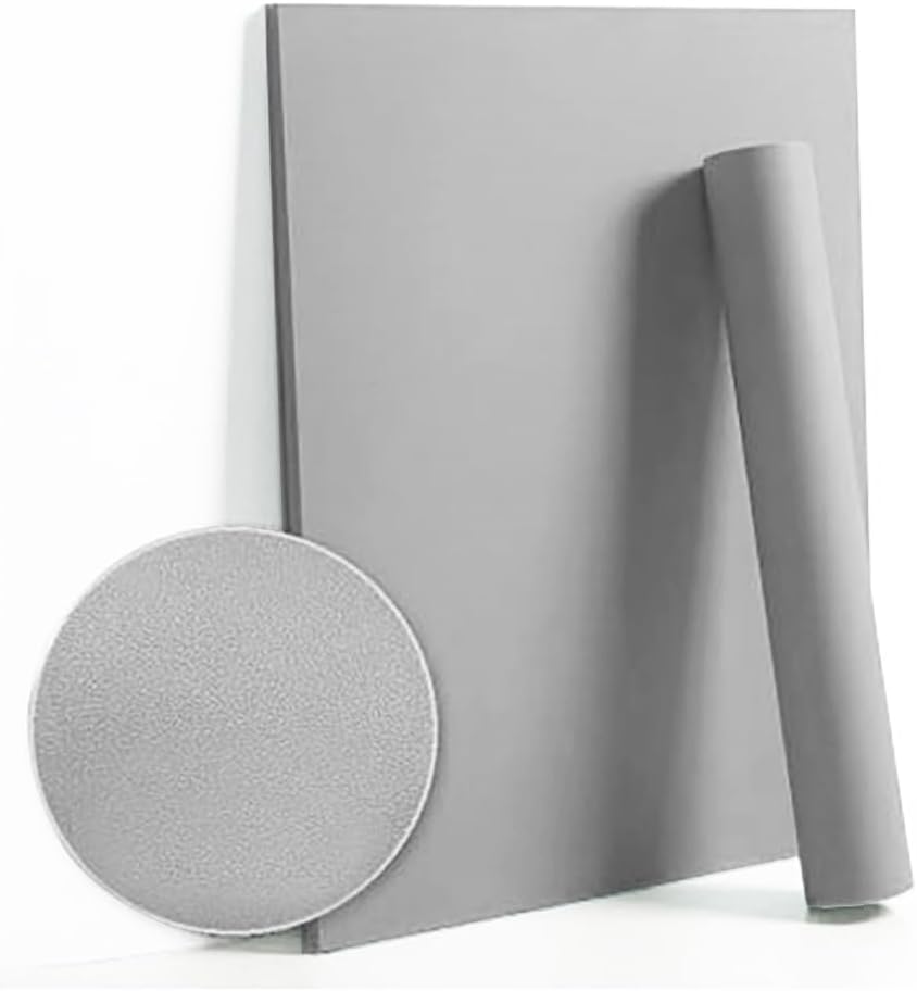 Dimoon Papel tapiz grueso de 236 x 17.7 pulgadas, papel de contacto para despegar y pegar, color gris sólido, impermeable, color gris, autoadhesivo,