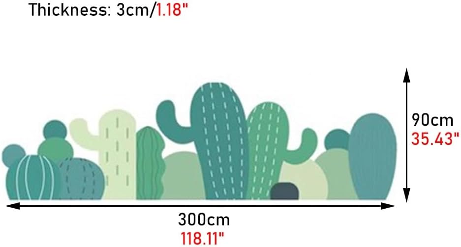 Paneles de pared 3D de dibujos animados de cactus 3D, pegatinas de pared suaves anticolisionespapel pintado, acolchado de pared para jardines de