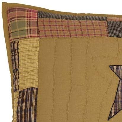VHC Brands Stratton Primitive King – Funda de algodón con apliques de estrella de algodón acolchado a mano, rectangular, decoración para dormitorio