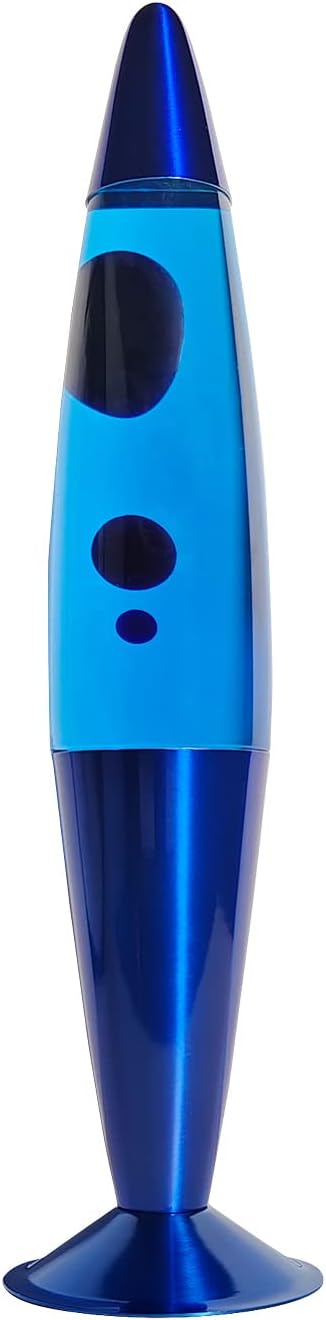 Lámpara de magma azul de 16 pulgadas, 2 bombillas, luz nocturna azul, luz relajante y relajante, decoración del hogar, sala de estar, oficina,