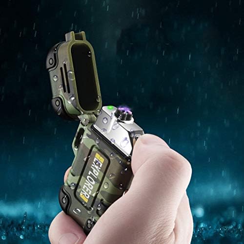 Sirius Survival Arc4 – Encendedor de plasma resistente al agua y resistente al viento, doble arco orientado en la parte superior, encendedor