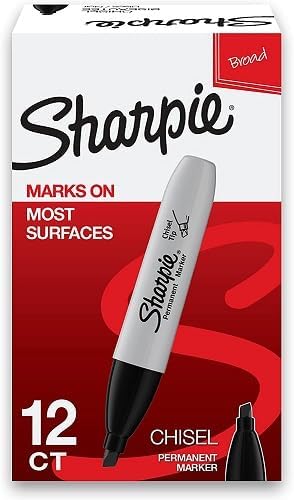 Sharpie Marcadores permanentes con punta de cincel marcas en papel, plástico, metal y la mayoría de otras superficies tinta notablemente resistente