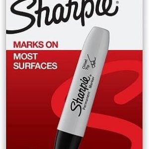 Sharpie Marcadores permanentes con punta de cincel marcas en papel, plástico, metal y la mayoría de otras superficies tinta notablemente resistente Sharpie Marcadores permanentes con punta de cincel marcas en papel, plástico, metal y la mayoría de otras superficies tinta notablemente resistente