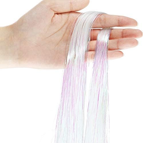 Boao Guirnalda de flecos de oropel iridiscente de 10000 hebras para decoración de árbol de Navidad, suministros de fiesta de graduación, decoración
