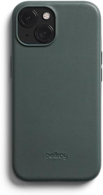 Bellroy Funda de cuero para iPhone 15 – Everglade