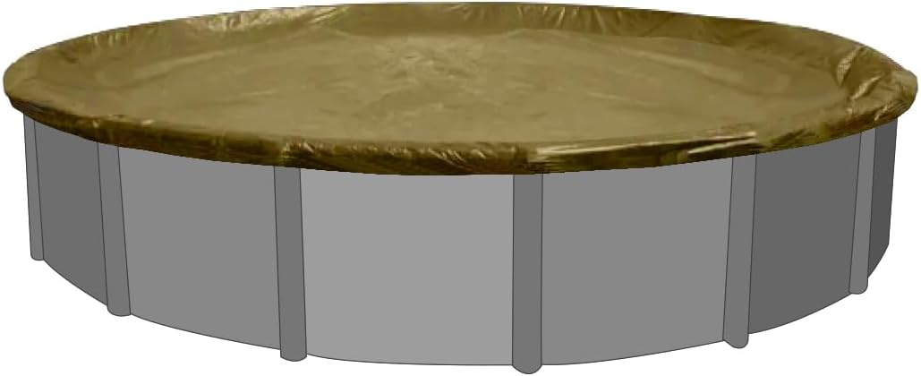 Supreme Plus – Cubierta de piscina de invierno para piscinas redondas sobre el suelo de 16 pies  BronceadoPlateado  Fácil de instalar, protección UV